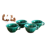 Set of 4 green cups 60s