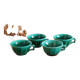 Ensemble de 4 tasses vertes années 60