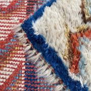 Handmade wool Berber rug with long pile, 110x150cm.