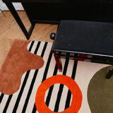 Tapis tufté en laine orange twist fait main 120 x 180