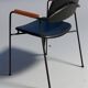 Armchair Eugen Schmidt, black faux leather model Coraline for Airborn 1960.