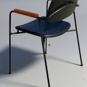 Armchair Eugen Schmidt, black faux leather model Coraline for Airborn 1960.