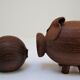 pig and fish wood teak vintage Scandinavian toy 60s