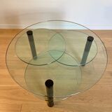 Glass coffee table and black base