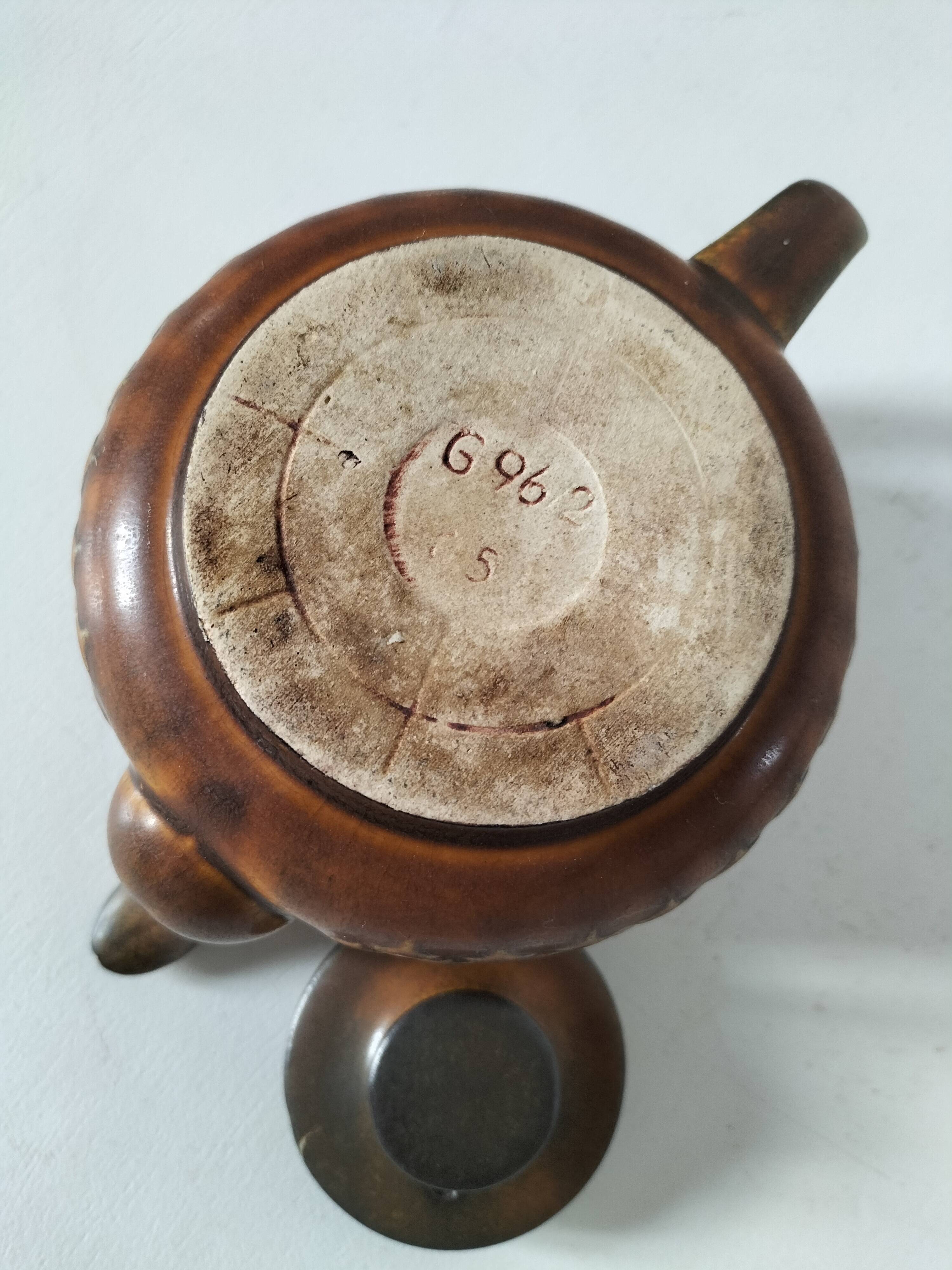 Vintage KW Feuerfest teapot – brown stoneware, 1960s–70s