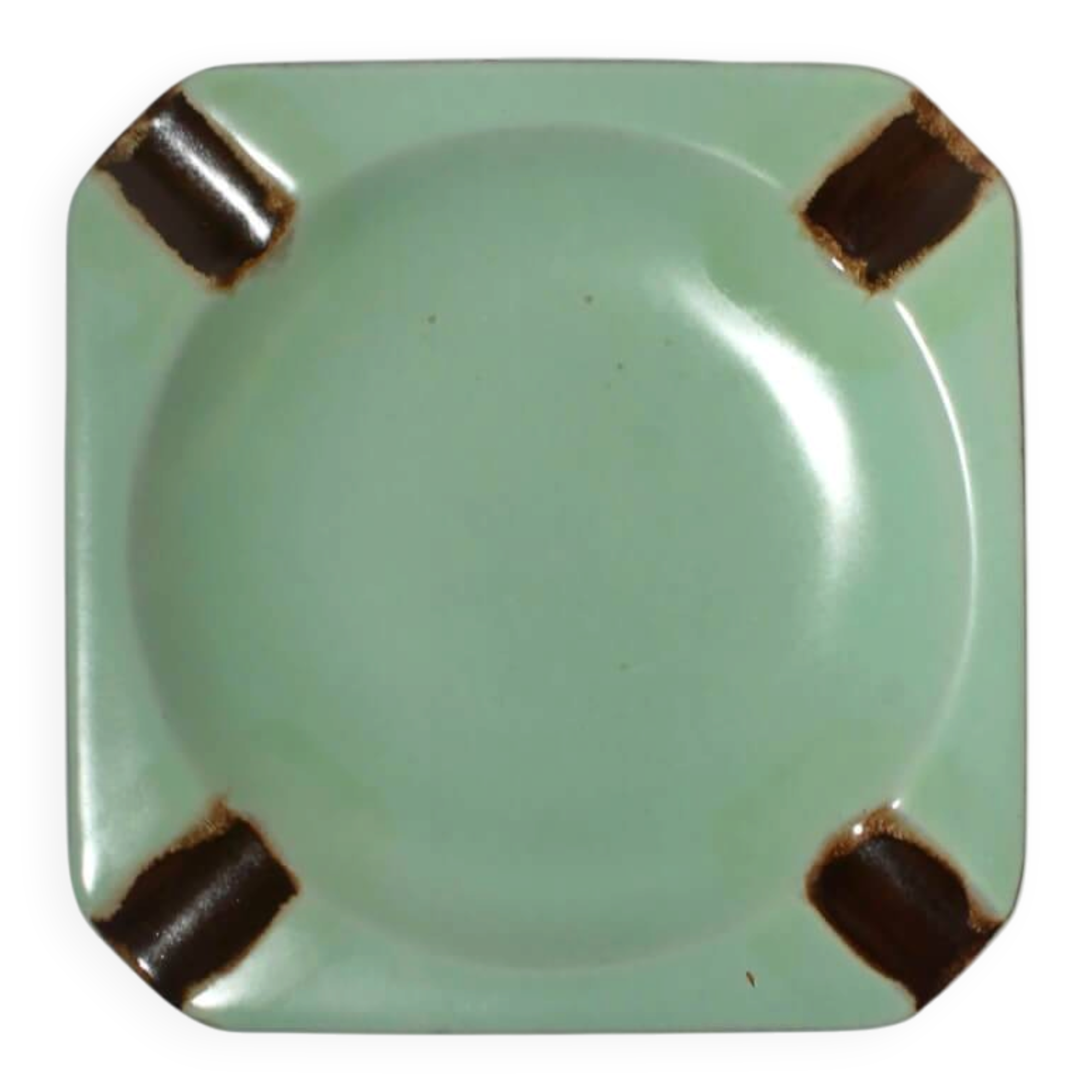 Harald Östergren Art Deco Mint-Green Ceramic Ashtray, For Upsala-Ekeby
