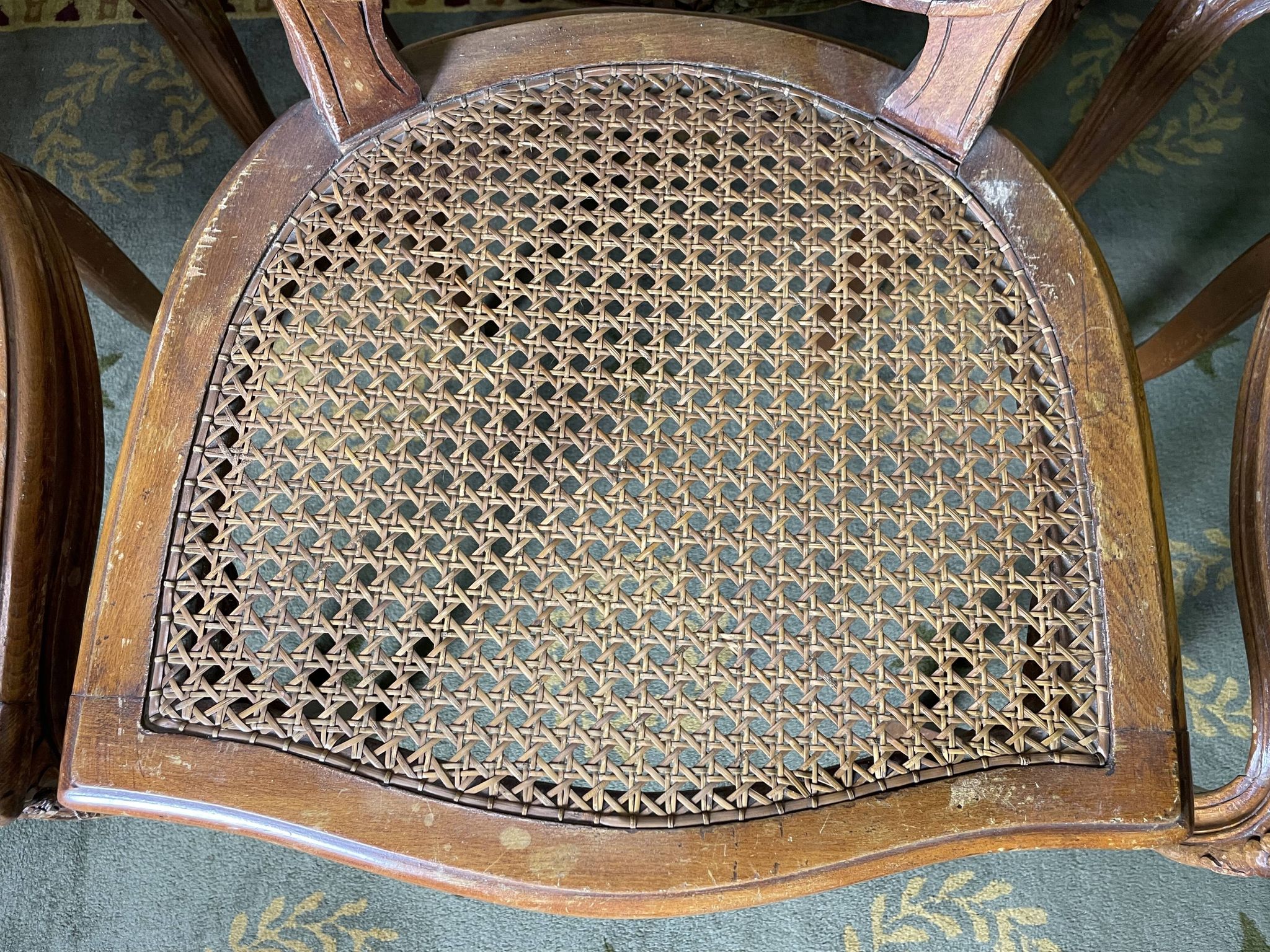 Suite of 6 Louis XV style chairs in canning