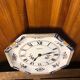 Old pendulum plate junghans white painted ceramic vintage #a537