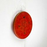 Mid-century modern Danish studio pottery, orange wall coat rack by Signe Boesen Northroup, 1960s.