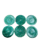 Gien Primefleur green barbotine plates set of 6, 21cm
