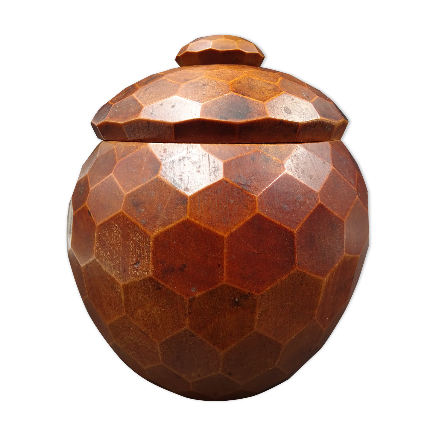 Wooden box- Decoration of cut sides - circa 1950