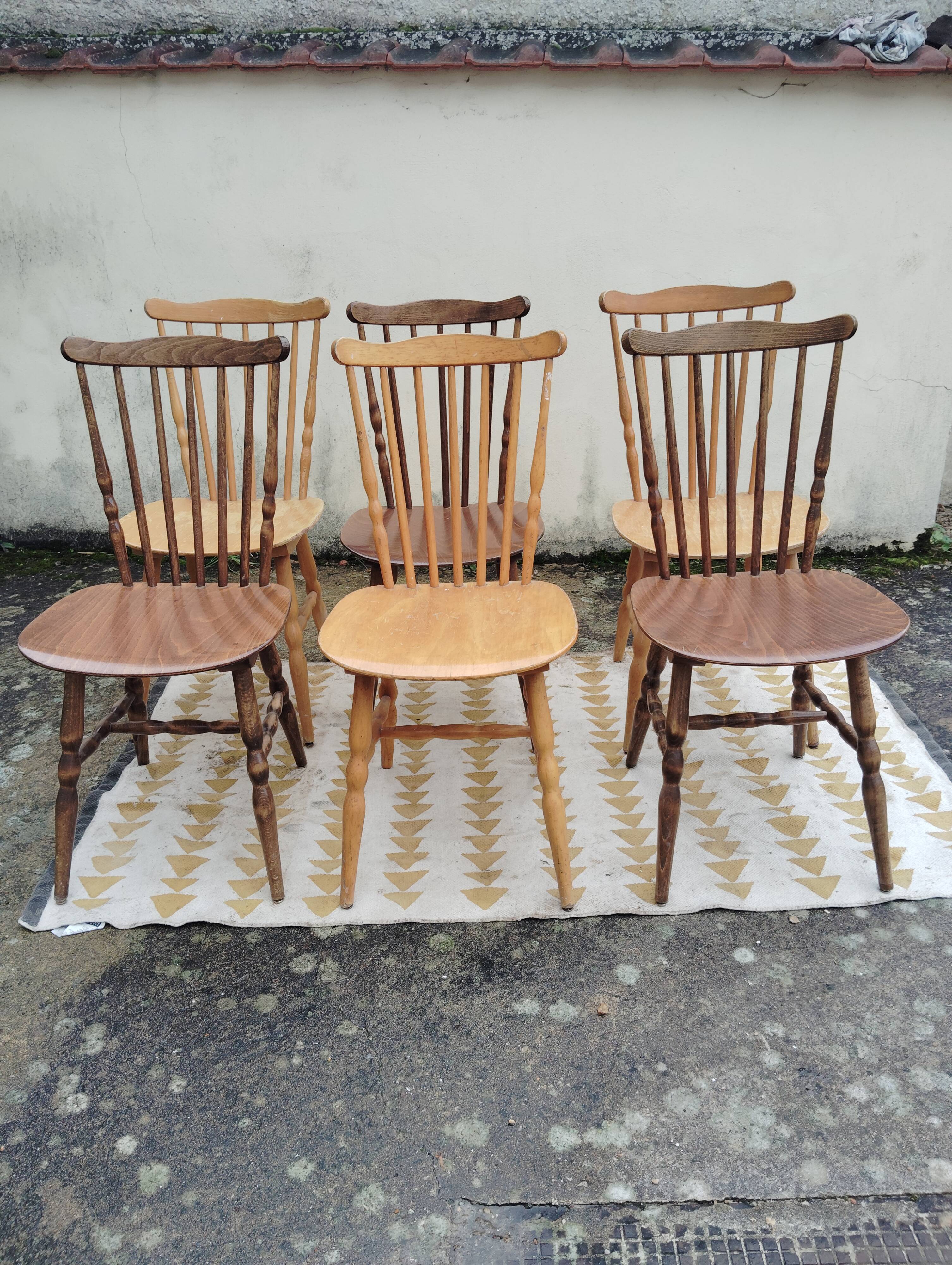 Set 6 chaises bistrot/western Baumann Tacoma en 2 teintes