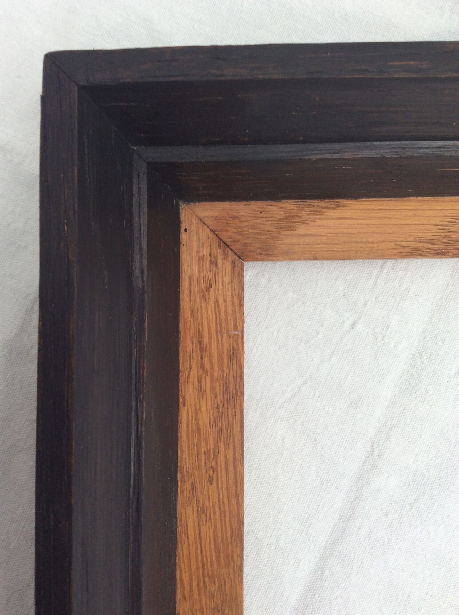 Empty frame in black wood and vintage wood dimension: 56x46.5cm total size 63x53.5cm-