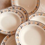 Set of 6 old hollow plates from the Badonviller factory
