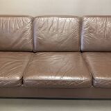 Scandinavian design 3-seater leather sofa.