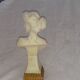Art nouveau white marble bust;  woman