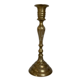Worked brass candlestick