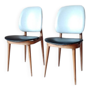 Paire de chaises Baumann Pégase vintage 1960