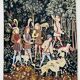 Antique handwoven tapestry Medieval Hunt Unicorn 20th century
