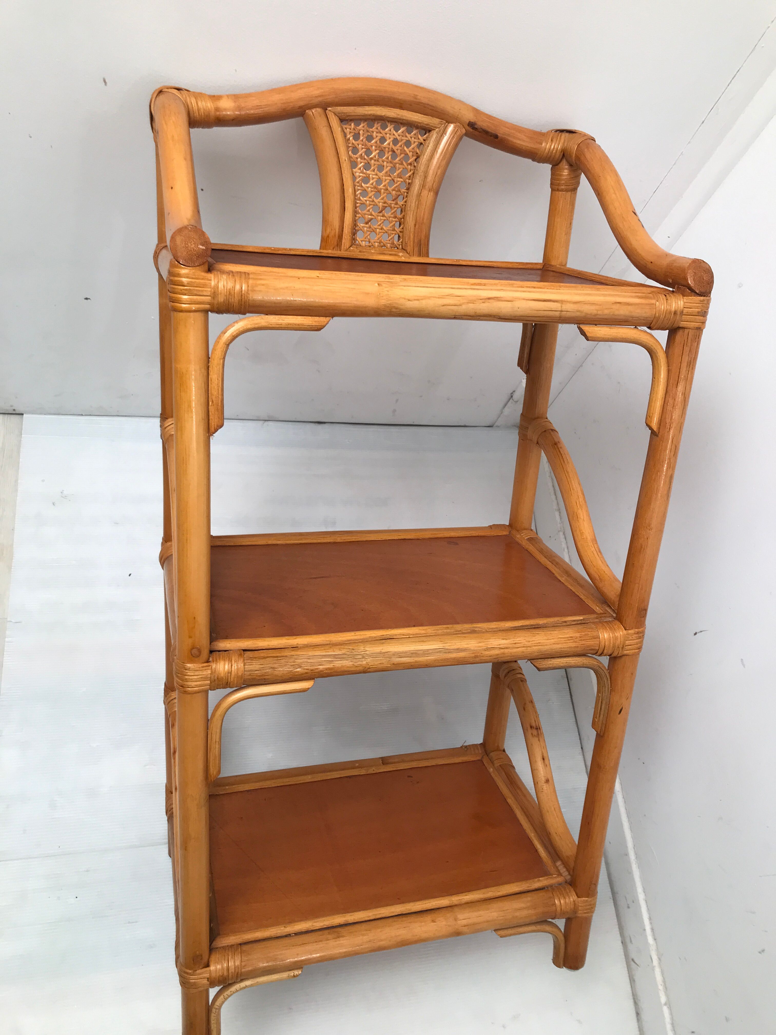 Etagère en bambou 3 niveaux vintage