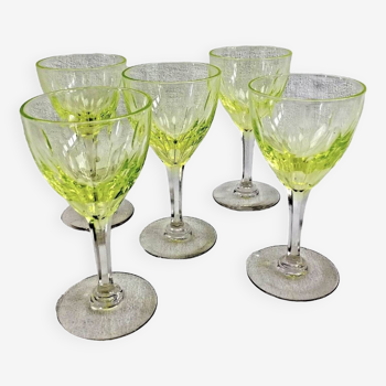Service of 5 aperitif wine glasses in uraline