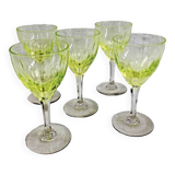 Service of 5 aperitif wine glasses in uraline