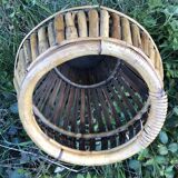 60s rattan bamboo umbrella holder