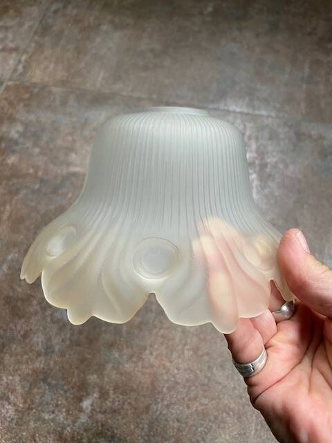 antique globe tulip lampshade in frosted glass