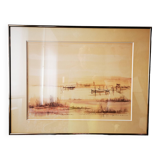 Watercolor signed gaston belmon