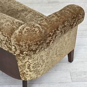 1960s, 3-seater Danish sofa, green furniture velour, ash wood legs.