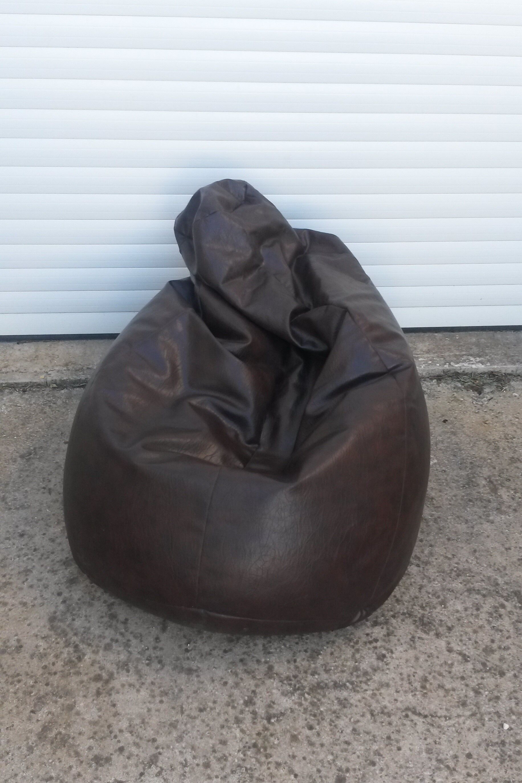 Vintage skaï pouffe