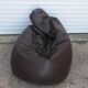 Vintage skaï pouffe