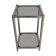 Bolster or end table in chrome steel with smoked window.