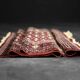 Handwoven red Boukhara oriental rug, 1960s