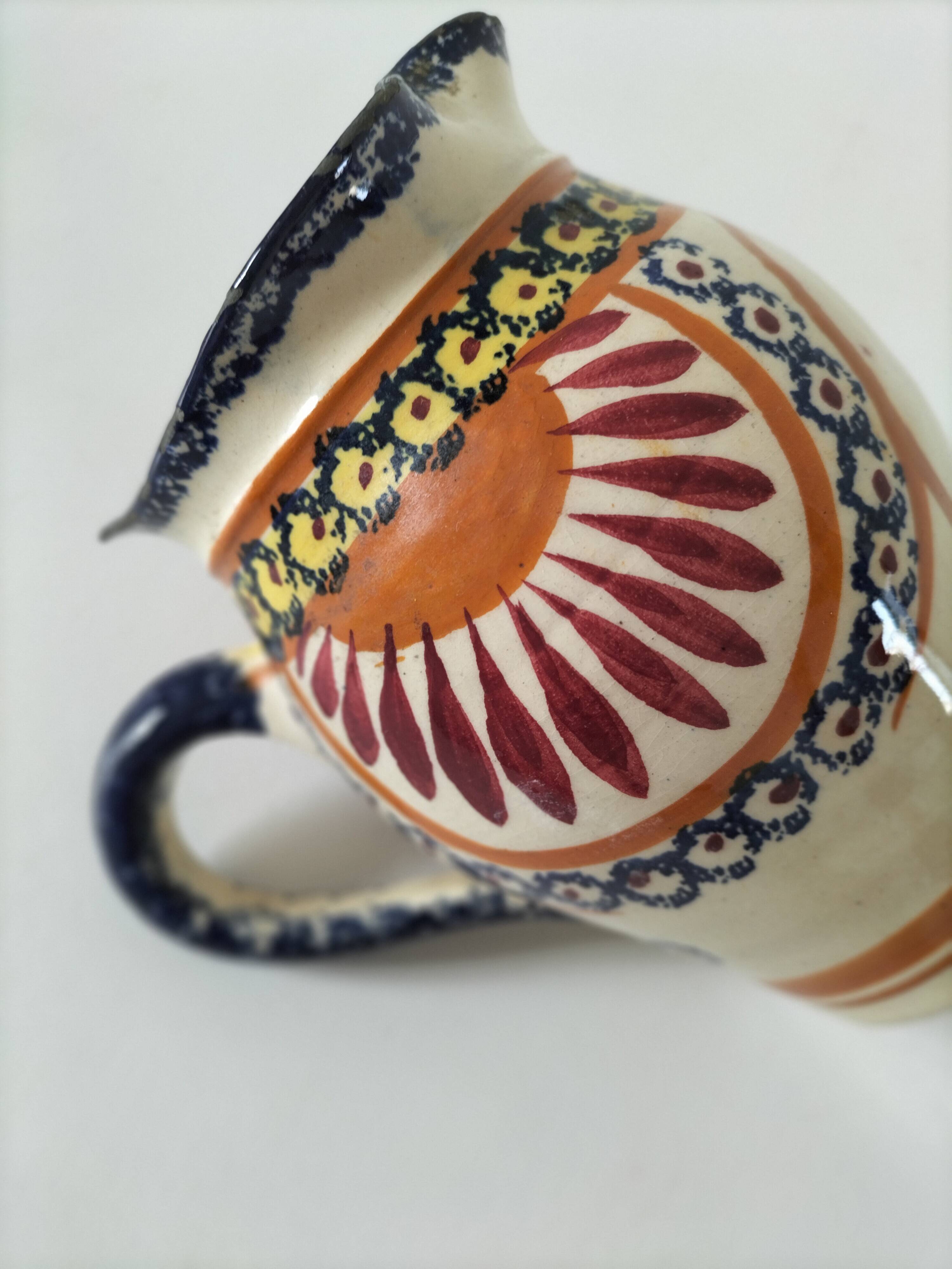 Breton pitcher Henriot Quimper Breton decoration no. 139 circa 1925-1935