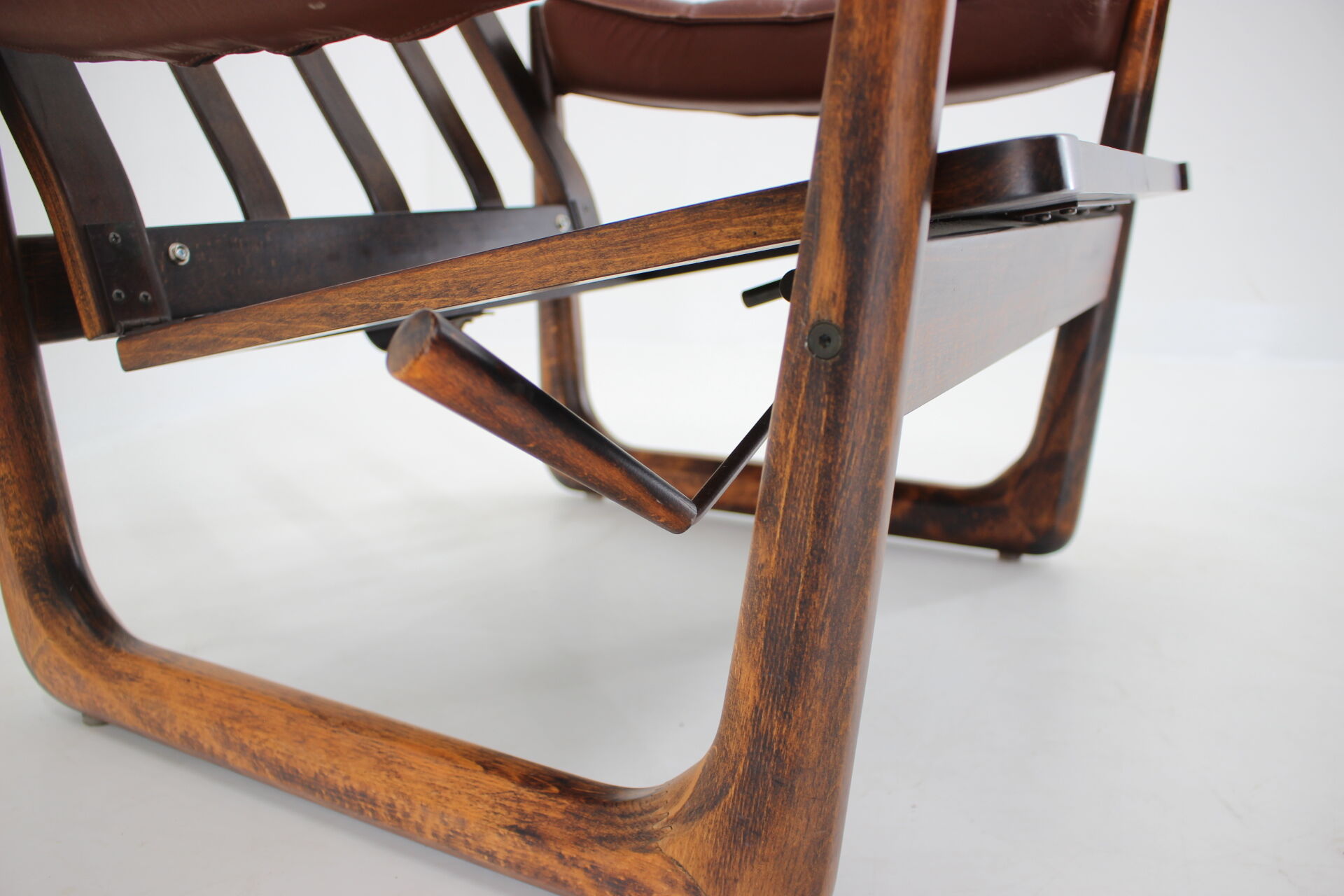 1960s adjustable leather armchair by Genega Mobler, Denmark