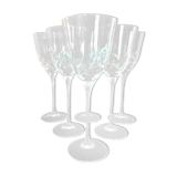 Set 6 engraved crystal wine glasses