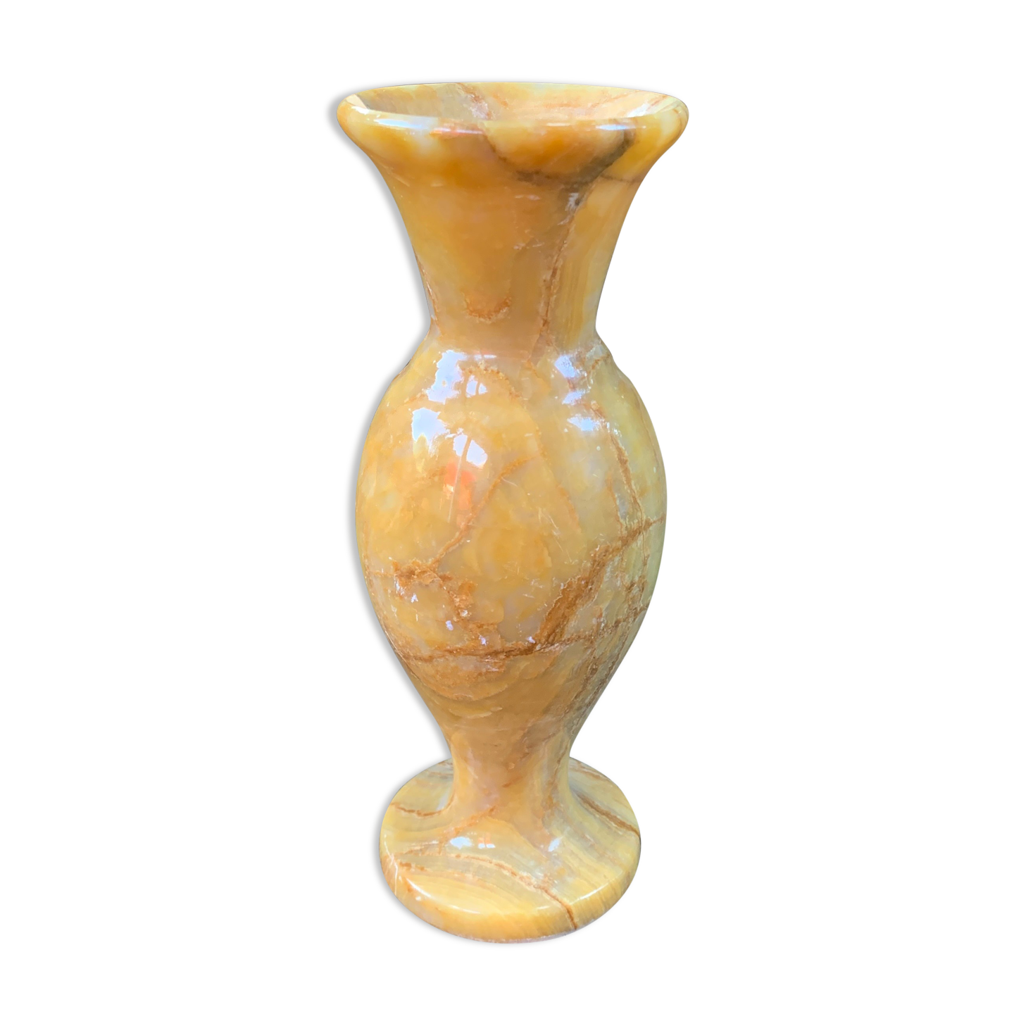 Vase soliflore vintage en marbre blanc