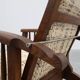 Arts & Craft oak armchair with spindle sides and tweed upholstery, Belgium