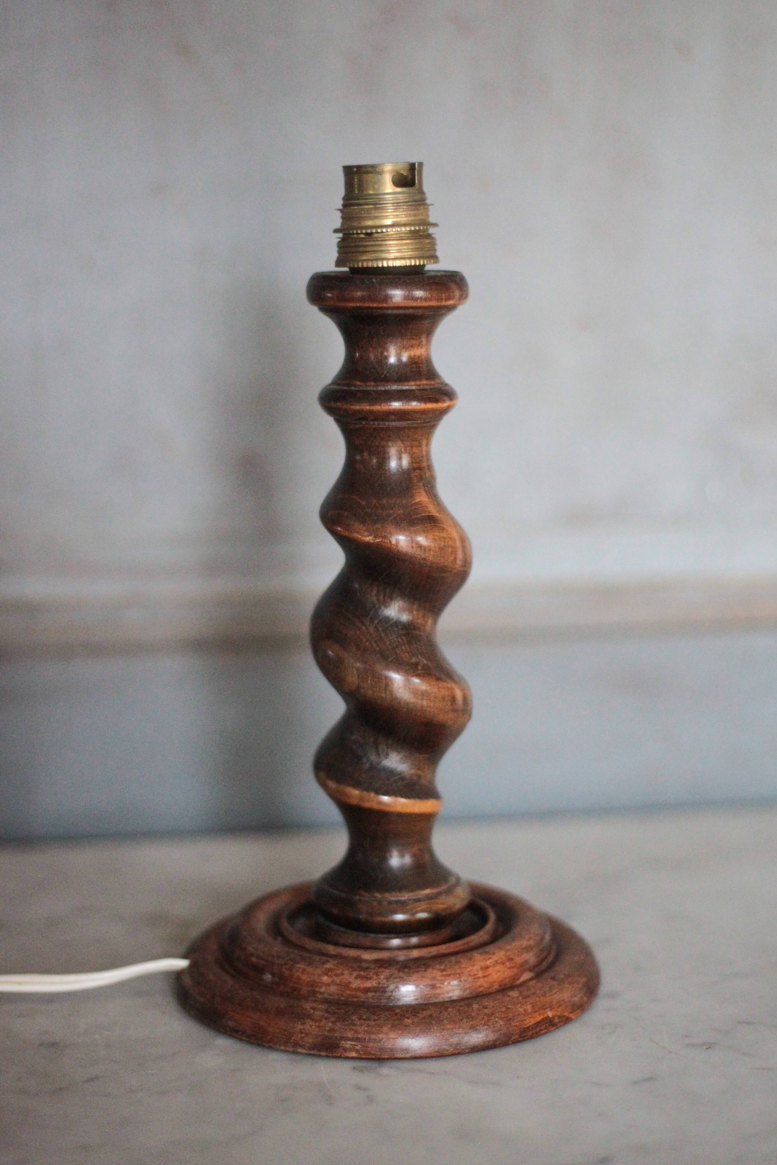 Turned wood lamp base, wooden lamp, table lamp, bedside lamp