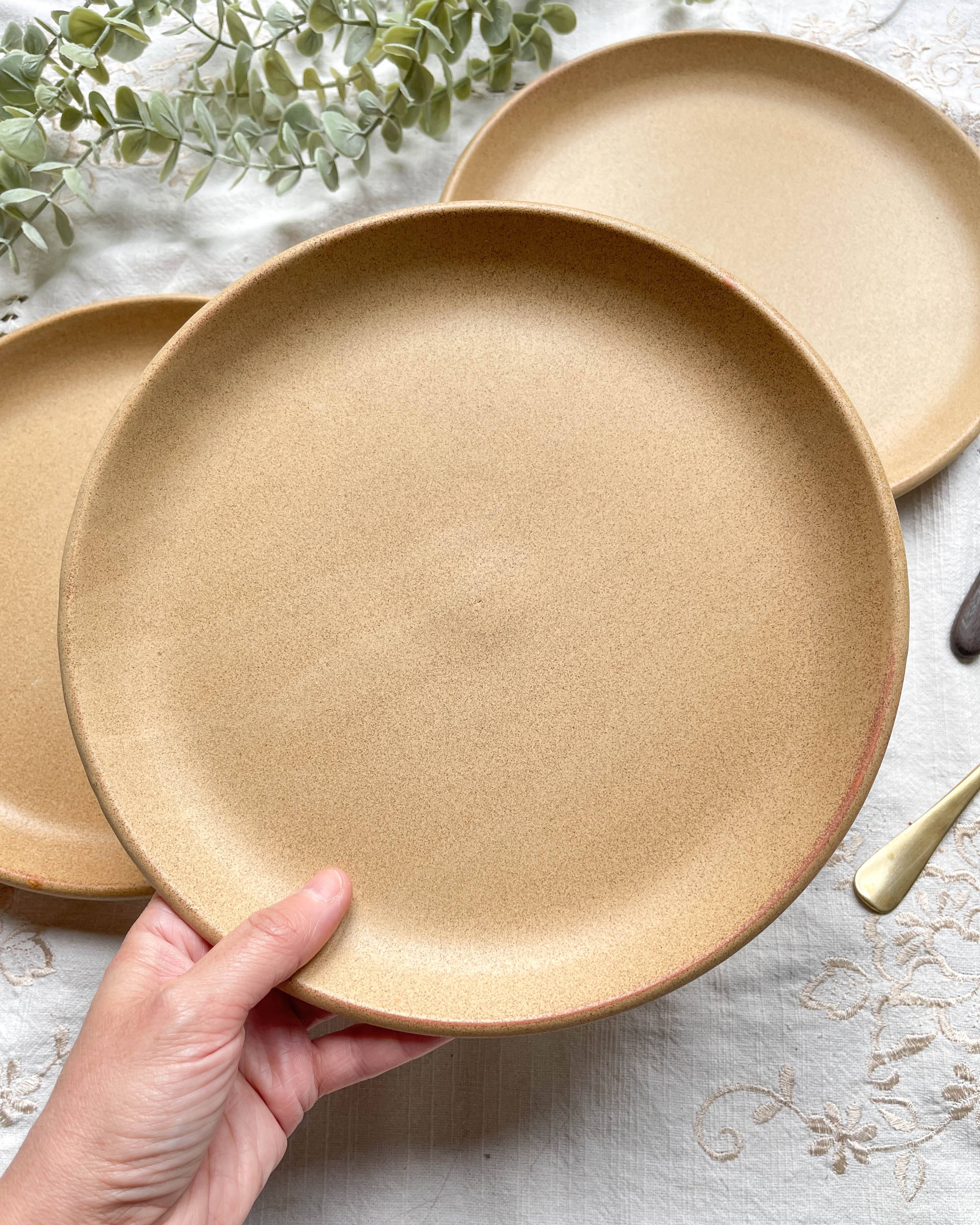 3 Vintage Sarreguemines Stoneware Plates, Fermette model, made in France