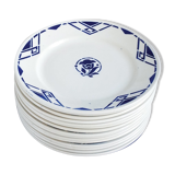 Set of 15 plates 21cm luneville model bastia