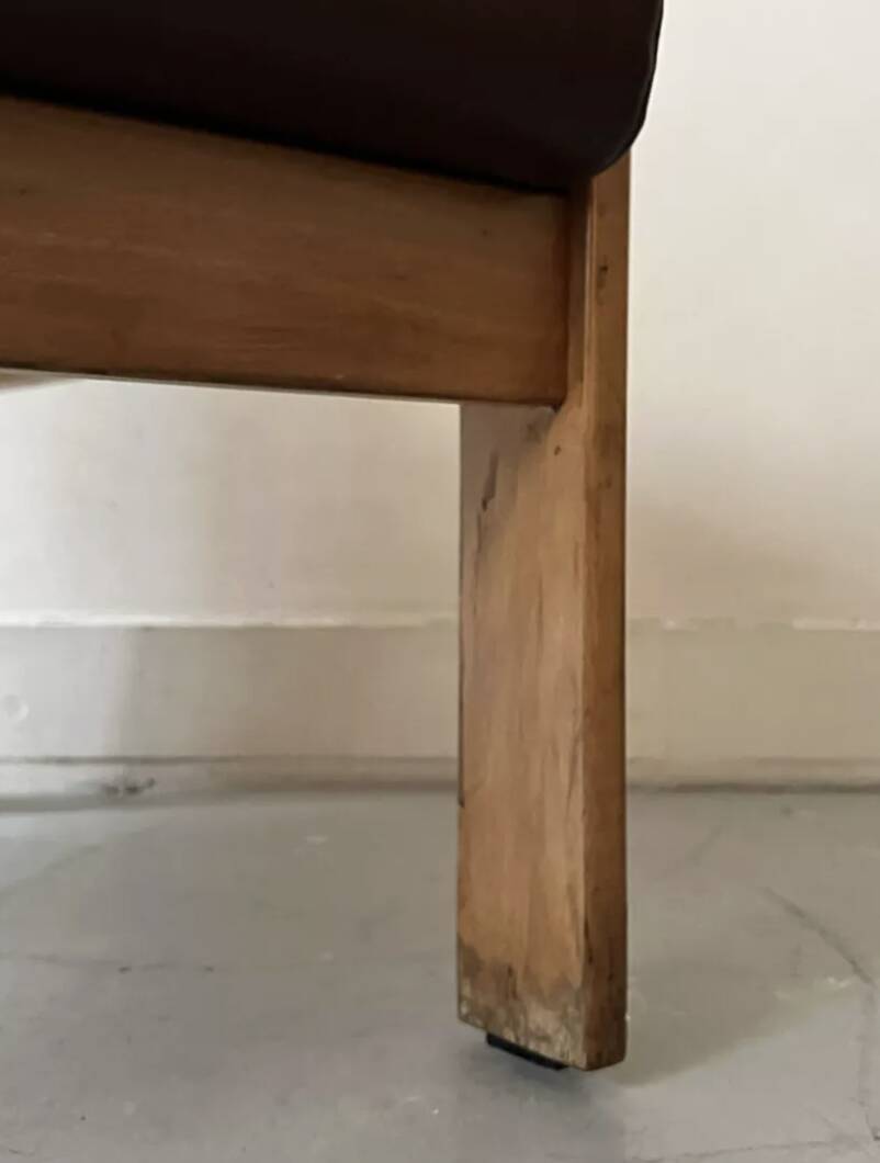 Modernist wooden armchair by Bauman, 1970 design.