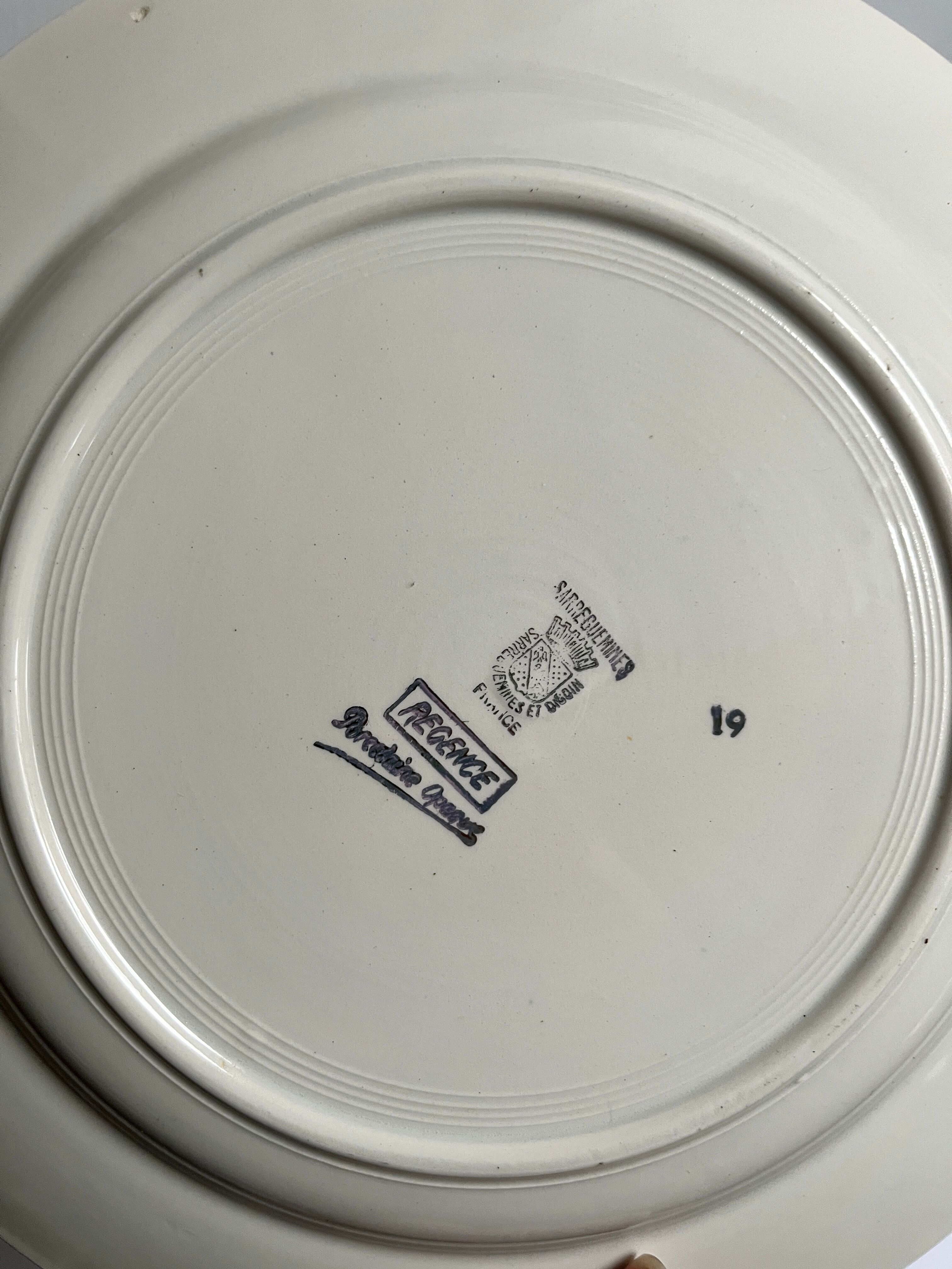 Round plate Sarreguemines