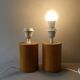 Pair of solid wood lamp bases IMT Italy for Habitat, around 1980.