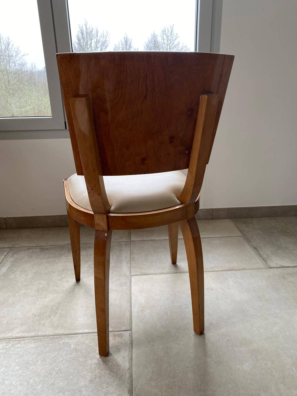 Set of 6 Art Deco elm burl chairs – 1930s – Excellent condition