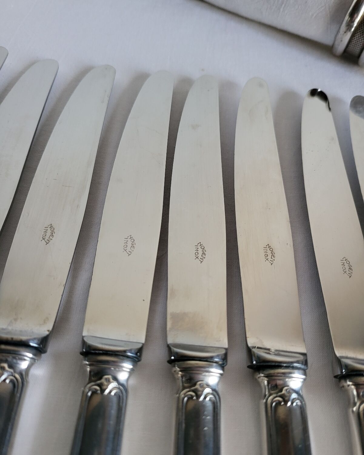 12 silver-plated table knives with stainless steel blades nogent