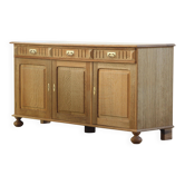 Buffet en chêne clair brutaliste danois vintage des années 1970, style de Henning Kjærnulf