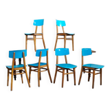 Set of 6 blue chairs TON (Thonet)