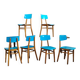 Set of 6 blue chairs TON (Thonet)